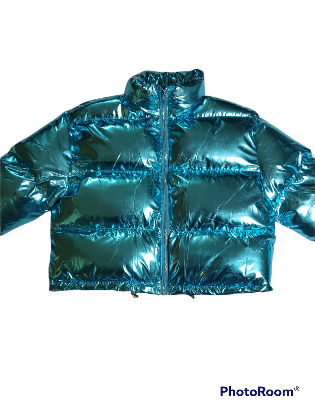 Shiny Puffer Jacket  Polyester, warm, durable, and warm to wear
