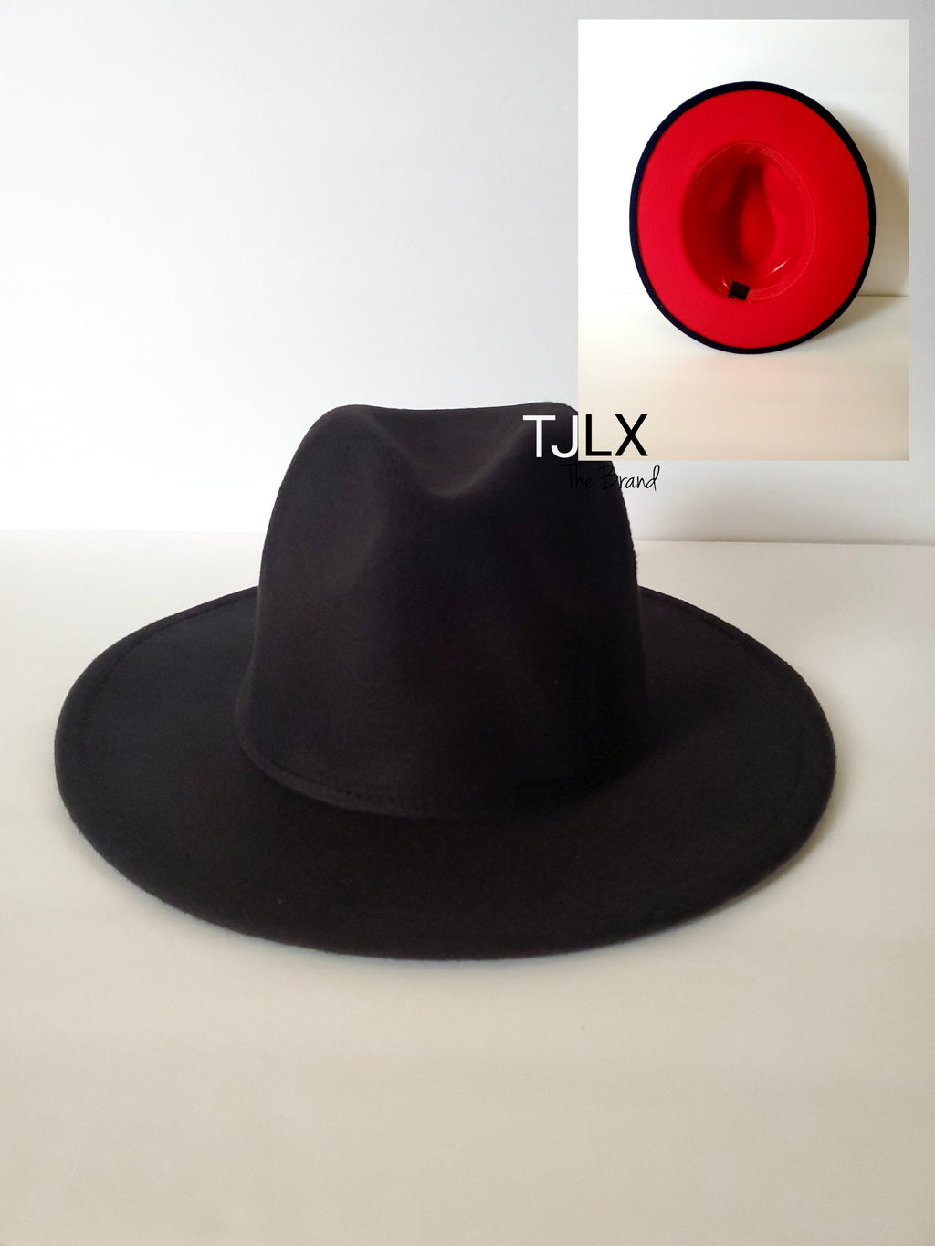 Two toned Fedora style. Felt material 35% Polyester 65% Cotton 56-60 cm Adjustable strap inside